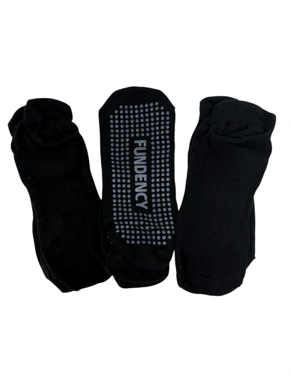 3 Pair Fundency Black No-Show Soft & Comfortable Grip/Yoga Socks